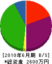 臼井建設 貸借対照表 2010年6月期