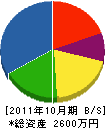 若山電気商会 貸借対照表 2011年10月期