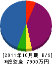 ケイズ工業 貸借対照表 2011年10月期