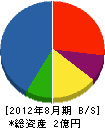 豊島建設 貸借対照表 2012年8月期