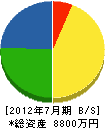 稲元工業 貸借対照表 2012年7月期