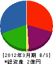 川元工務店 貸借対照表 2012年3月期