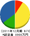 中嶋建設 貸借対照表 2011年12月期
