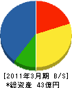 新津組 貸借対照表 2011年3月期