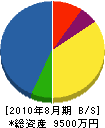 巴田建材店 貸借対照表 2010年8月期