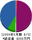 越田建設 貸借対照表 2009年8月期