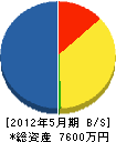 岩崎組 貸借対照表 2012年5月期