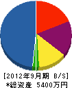 ジャパン管工 貸借対照表 2012年9月期