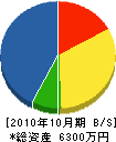 名松建設 貸借対照表 2010年10月期