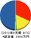 山元水道 貸借対照表 2012年8月期