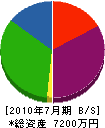 佐野建材 貸借対照表 2010年7月期