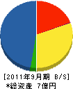 川村組 貸借対照表 2011年9月期