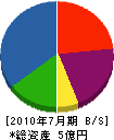 沖村建設 貸借対照表 2010年7月期