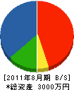 鎌野組 貸借対照表 2011年8月期