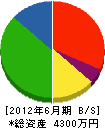 株木土建 貸借対照表 2012年6月期