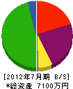 大浦電気工業 貸借対照表 2012年7月期