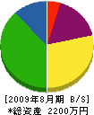 平岡組 貸借対照表 2009年8月期