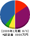 薄井通信工業 貸借対照表 2009年2月期
