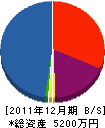 山崎塗装店 貸借対照表 2011年12月期