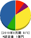 日本環境科学 貸借対照表 2010年8月期