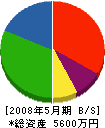 金沢組 貸借対照表 2008年5月期