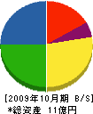 ハダ工芸社 貸借対照表 2009年10月期