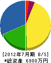 岩男組 貸借対照表 2012年7月期