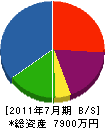 萩野谷塗装店 貸借対照表 2011年7月期