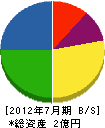 山田電業社 貸借対照表 2012年7月期