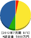 須賀造園 貸借対照表 2012年7月期