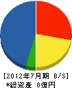 上岡工務店 貸借対照表 2012年7月期