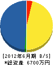 菅原造園建設 貸借対照表 2012年6月期