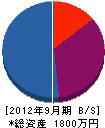 藤井造園 貸借対照表 2012年9月期