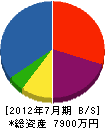 佐藤木材工業 貸借対照表 2012年7月期