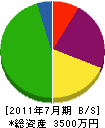 矢野産業 貸借対照表 2011年7月期