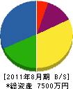 田村電気商会 貸借対照表 2011年8月期