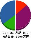 西田川インテリア 貸借対照表 2011年7月期