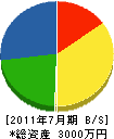岩崎電設工業 貸借対照表 2011年7月期