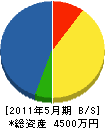 井之坂工業 貸借対照表 2011年5月期