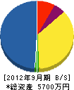 辻設備工業所 貸借対照表 2012年9月期