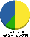 浜田電気 貸借対照表 2013年1月期