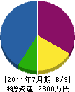 新郷河合建設 貸借対照表 2011年7月期