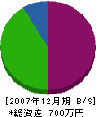 荘司植木造園 貸借対照表 2007年12月期
