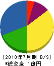 奥川電気 貸借対照表 2010年7月期