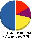 大塚建設 貸借対照表 2011年10月期