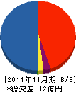 志茂建設 貸借対照表 2011年11月期