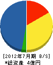 中島組 貸借対照表 2012年7月期