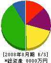 津々木建設 貸借対照表 2008年8月期