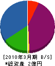 岡憲塗装 貸借対照表 2010年3月期