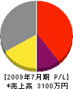 内田電工 損益計算書 2009年7月期